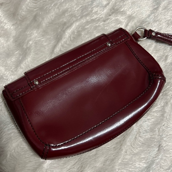 Ann Taylor Wristlet Deep Ruby Red - Picture 2 of 5
